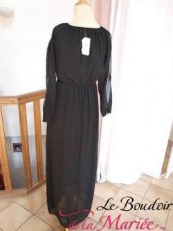 Robe de cocktail mousseline noire