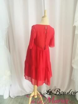 Robe de cocktail rouge passion "Elise Hameau"