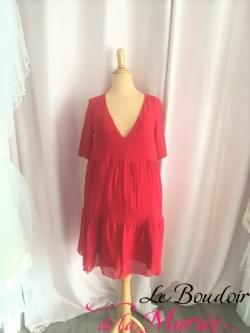 Robe de cocktail rouge passion "Elise Hameau"